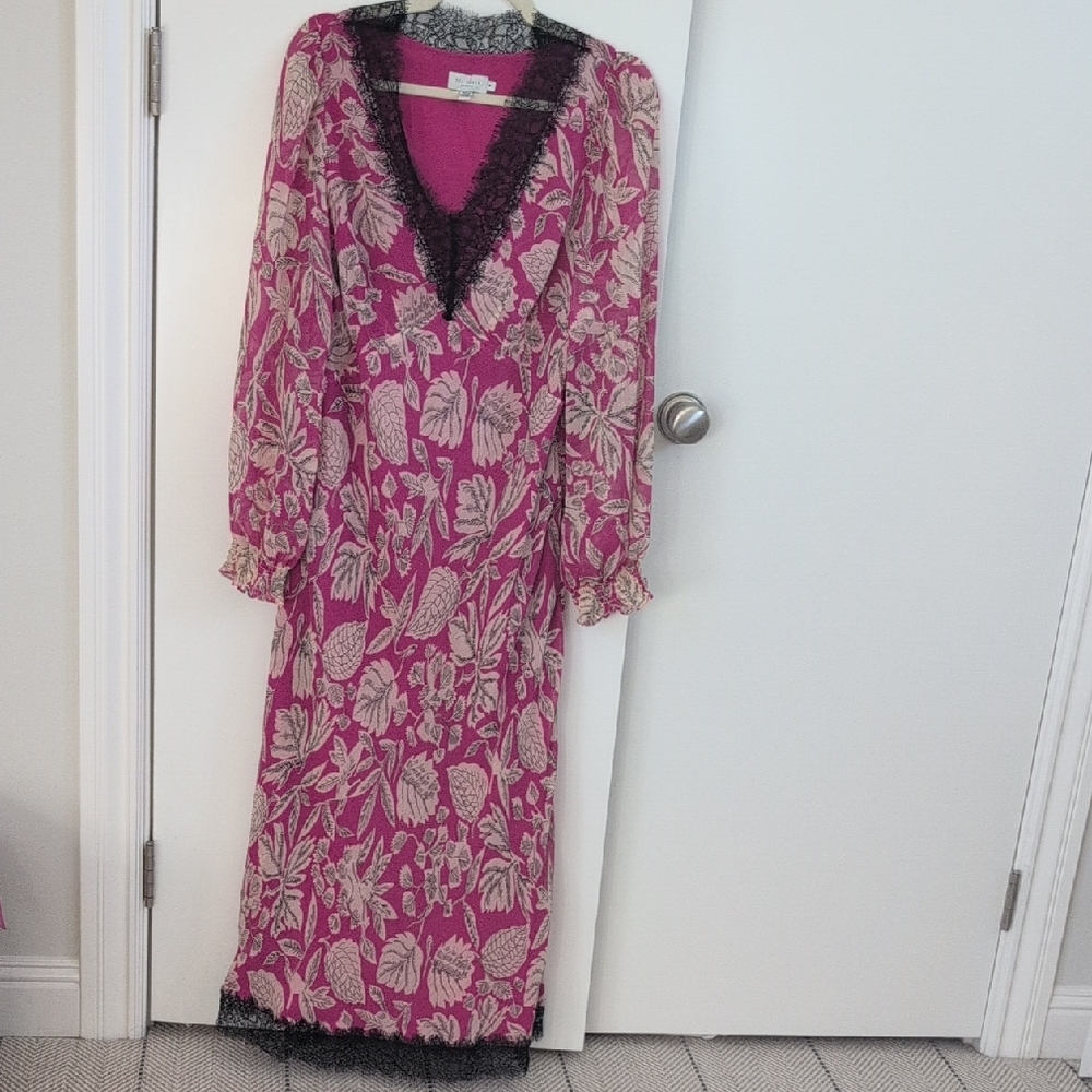 Ted Baker Pink Floral Midi Dress